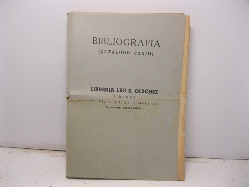 Bibliografia (catalogo CXXIII). Libreria Leo S. Olschki...